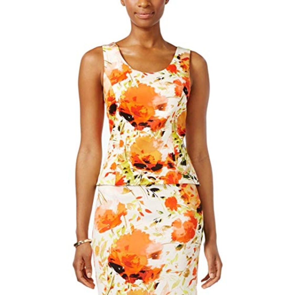Kasper Floral Printed Sleeveless Top NWT